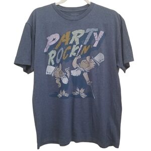 Hanna Barbera | Unisex Flintstones Party Rockin' T-Shirt (Size Large)